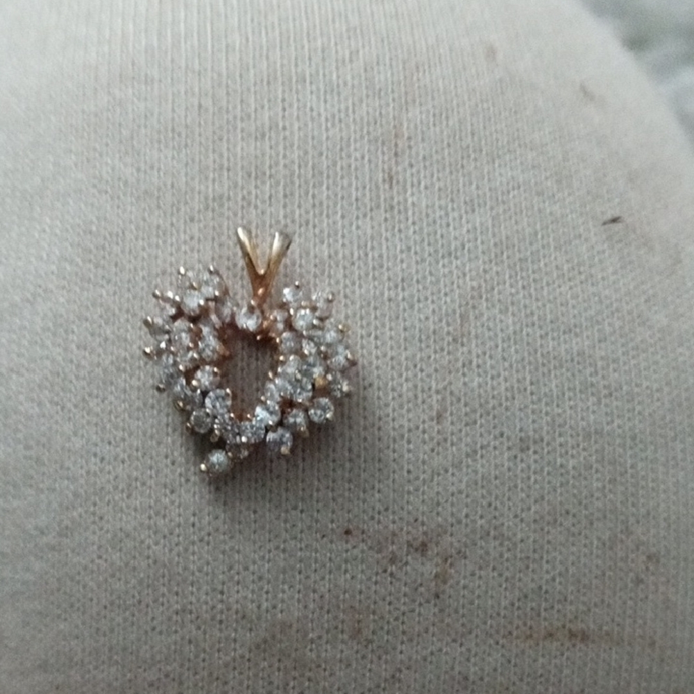 Elegant Gold Heart Pendant with Crystals